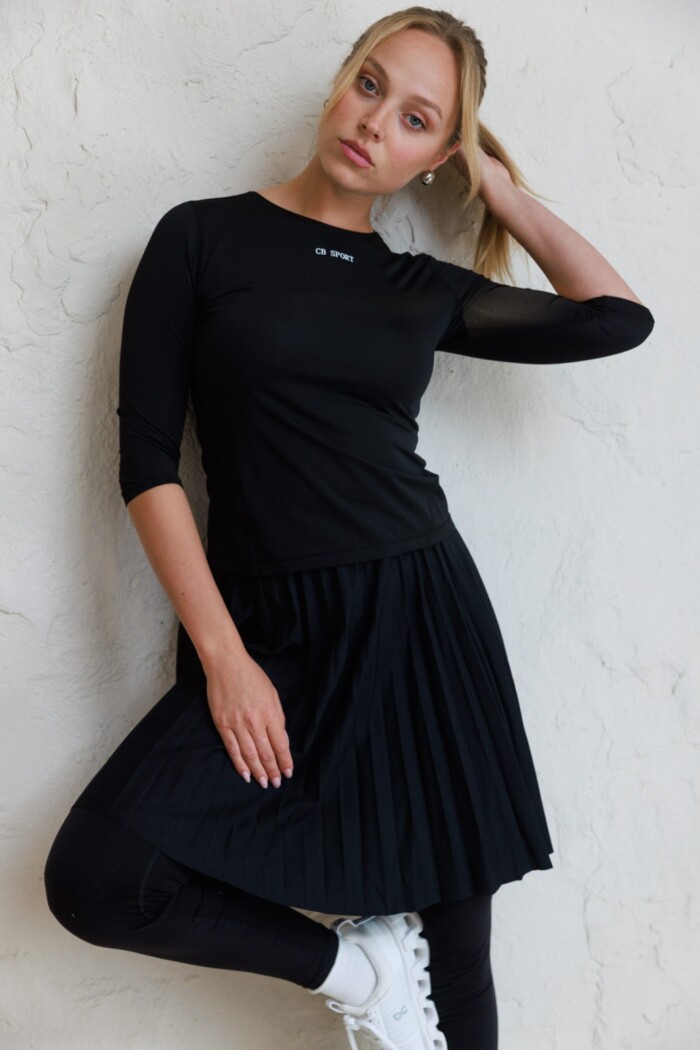 SPORT PLEATS SKIRT - Black