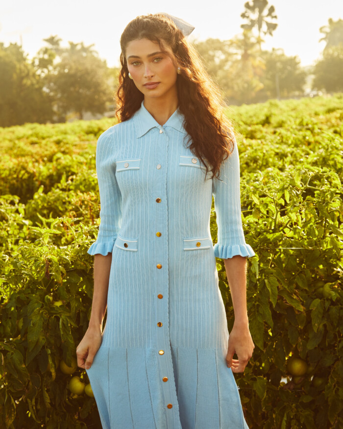 Buttoned knit dress