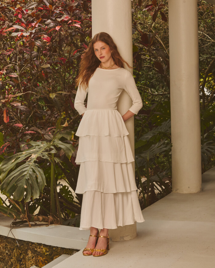 Tiered Dress – WHITE