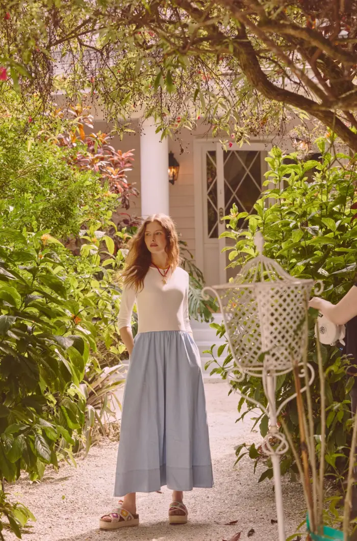 Dress with white top Blue bottom